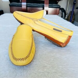 Moreschi Italy Genuine Leather Yellow/Brown Slide on/Loafer size 8